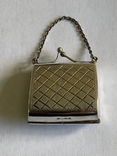 Vintage 925 Sterling Silver Miniature Purse / Stamp Case with Chain - LONDON