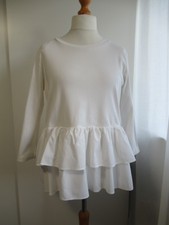 COS White Cotton Frill Hem Top