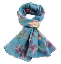 Blue Flower Scarf Mauve Purple