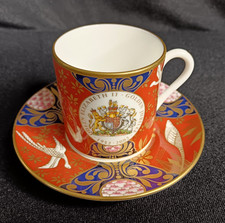 Royal Worcester Cup & Saucer 2002 Golden Jubilee Queen Elizabeth II