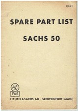 SACHS 50 1-CYLINDER 2-STROKE ENGINE ORIGINAL 1956 FACTORY PARTS CATALOGUE