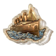 5oz Copper Titanic Colour Bullion Bar .999 Fine with 3D Effect Cu Five Oz Ounce