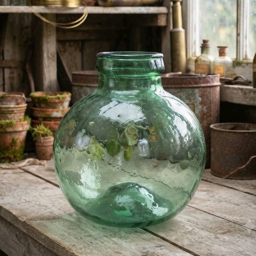 Viresa green glass demijohn - viresa,