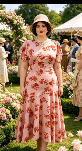 Summer pink rose - pink, 1930s