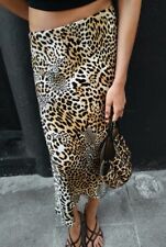 Elegant Zara Leopard Animal Printed Satin Skirt w Slit XS SOLD OUT