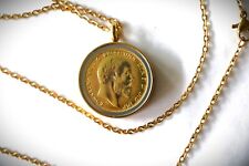 Pendant necklace plated Sovereign coin Edward pound 24K gold plated chain