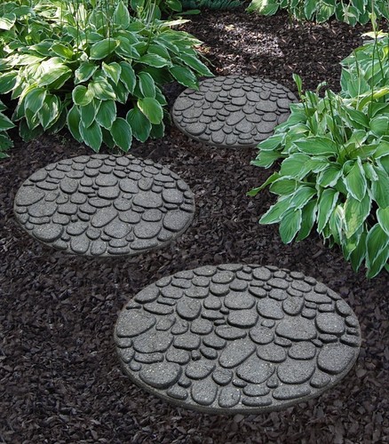 River rock stepping stones - rock,