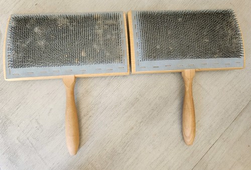 Pair curved back wool hand - back,