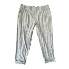 Eileen Fisher Knit Ankle Pants Womens M Gray Pull On Lounge Minimalist Comfort