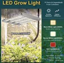 Phlizon PRO-2000W LED Grow Light Full Spectrum Bar Veg Flower 4x4ft Hydroponics