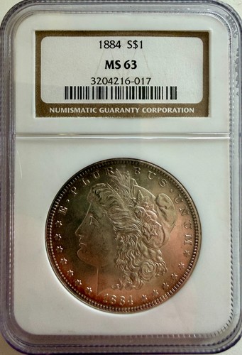 1884 morgan silver - silver, ngc