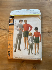McCall's Men's Shirt Pants Shorts Vintage Sewing Pattern Large Chest 42-44 9284