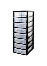 8 Drawer Plastic Storage Organizer tower unit A4 Storage Drawers for Desktop UK