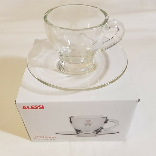 Alessi glass coffee cup saucer