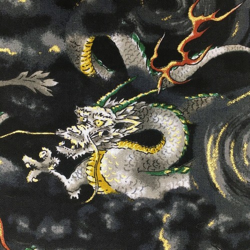 Dragons cotton fabric - , japanese
