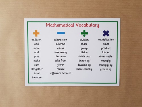 Mathematical vocabulary - mathematical,