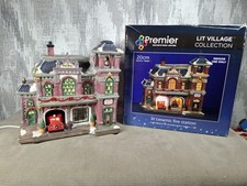 Premier Lit Ceramic Fire Station Christmas Village Ornament Boxed VGC