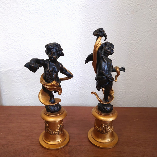 Cherub angel sculpture set - angel,