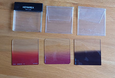 3x 75mm graduated filters. Hoyarex + 2 unbranded. Pink 2, Violet, Blue