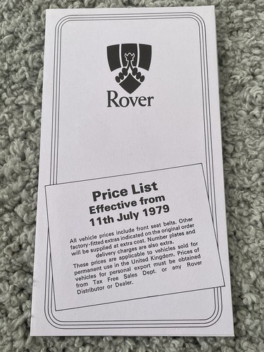Rover price list - july,