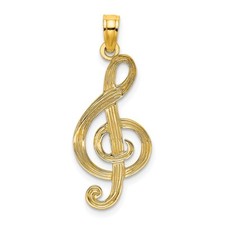 14K Yellow Gold Music Clef
