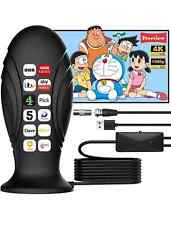 Digital TV Antenna High Gain Magnetic Base 4K UHD Full HD BLACK