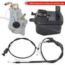 For Yamaha PEEWEE PW50 PY50 Carburetor Carb Air Filter Box Throttle Choke Cable