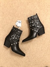 Zara Black Leather Cowboy