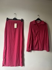 DASKA Pink Button Shirt Skirt