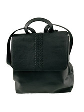 Ashwood navy blue woman's genuine Leather Backpack new without tags