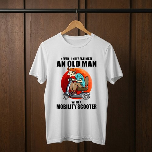 Old man mobility scooter - man,