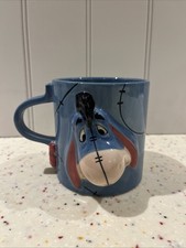 Disney Store Eeyore Mug 3D Large Cup Winnie The Pooh Blue 