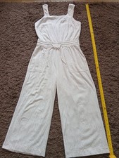 Ladies Cream Dungarees Uk10