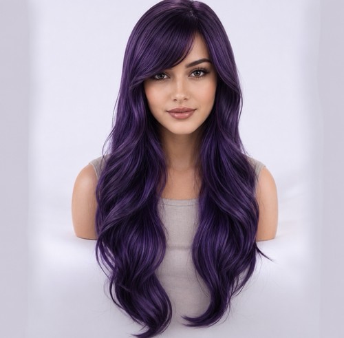 Dark purple wig inch - dark, 70cm