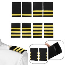 1/2/3/4 Bar Airline Pilot Uniform Epaulets 1 Pair Shoulder Board w/Gold Stripes