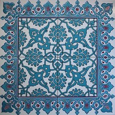 Blue 24"x24" Turkish Iznik