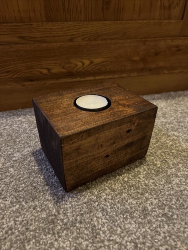 Rustic wooden tea light - rustic, candle