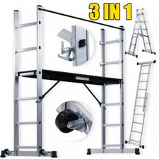 3 IN 1 Working  Ladder Decorator Work Bench Scaffold Tower Aluminium Platform UK