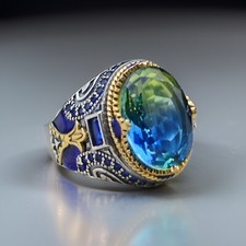 Tourmaline Men's Ring in 925