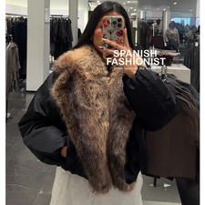 ZARA WOMAN FW25 BLACK FAUX FUR
