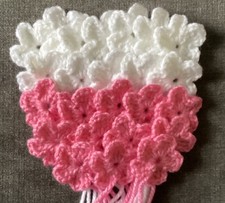 24 Hand Crochet White/Pink