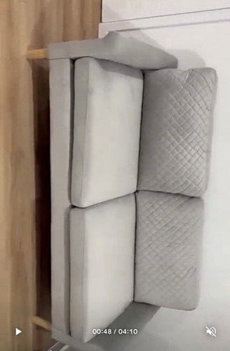 Grey velvet seater - velvet, 2-seater