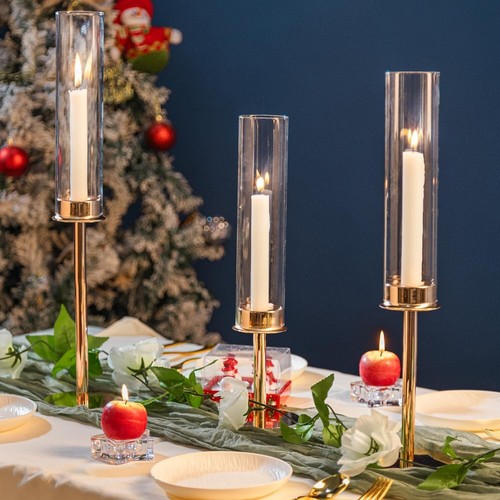 Set clear glass candle - set,