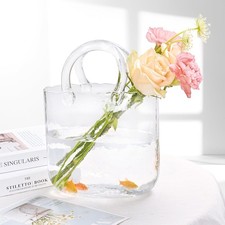 Glass purse vase - glass,