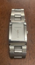 Mens Fishbone Watch Silver