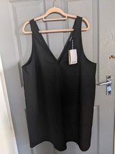 Monki Black Pinafore Dress