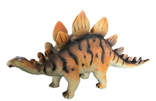 Stegosaurus Dinosaur Figure Toy – Large Rubber Model – Orange & Black – Prehisto