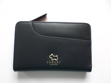 RADLEY POCKETS  - DARKEST BLUE MEDIUM BIFOLD TOP ZIP PURSE - DOG OUTLINE RRP £69