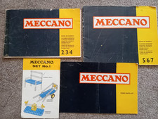 MECCANO 1970's BLUE/YELLOW INSTRUCTION BOOKS No's 1 , 2/3/4 , 5/6/7  SPARES LIST
