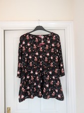 BNWT Joe Browns Ladies Black Multicoloured Santa And Reindeer Tunic Top Size 20 